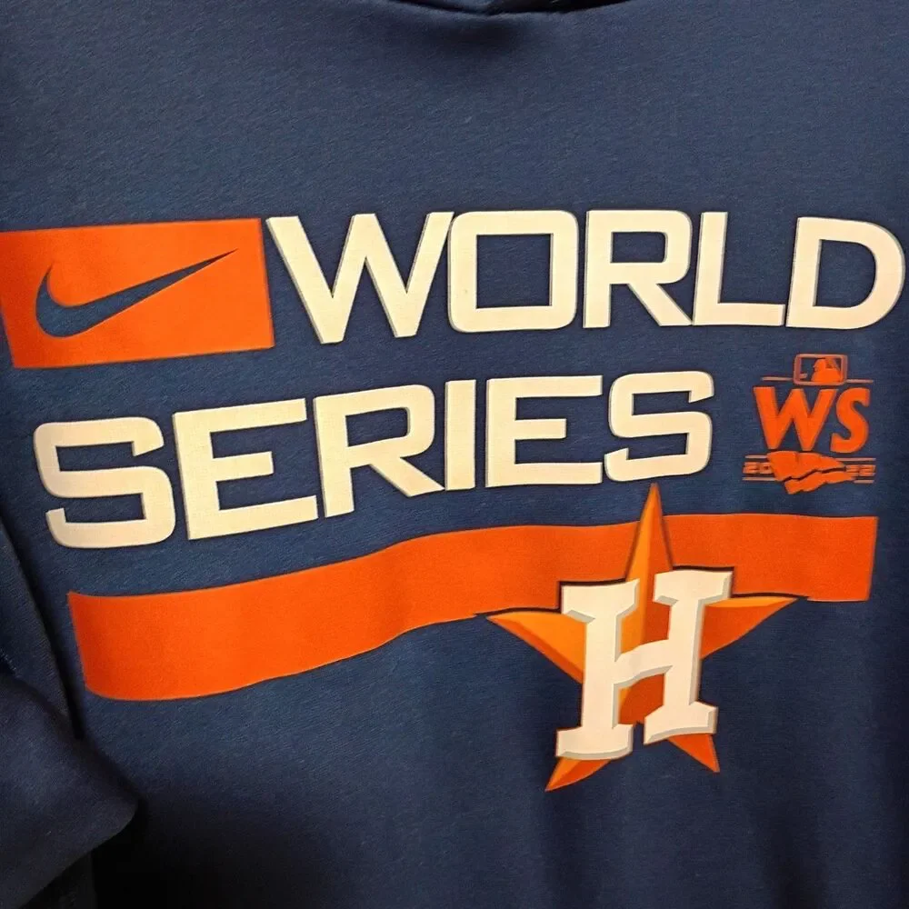 Nike Houston Astros World Series Hoodie Navy Blue Size M 2022 EUC